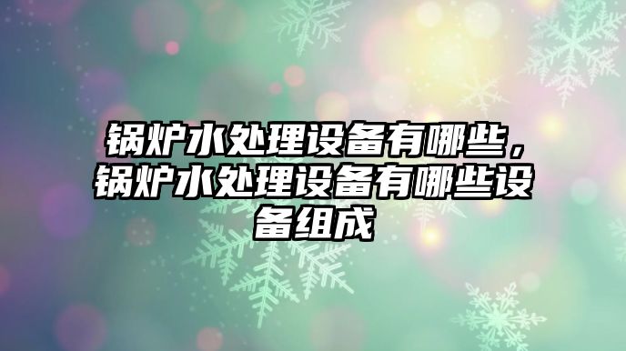 鍋爐水處理設(shè)備有哪些，鍋爐水處理設(shè)備有哪些設(shè)備組成