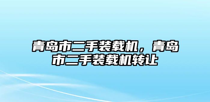 青島市二手裝載機，青島市二手裝載機轉(zhuǎn)讓