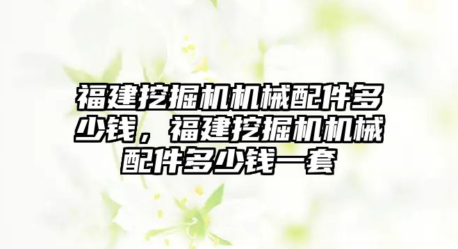 福建挖掘機機械配件多少錢，福建挖掘機機械配件多少錢一套