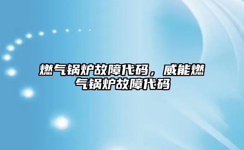 燃?xì)忮仩t故障代碼，威能燃?xì)忮仩t故障代碼