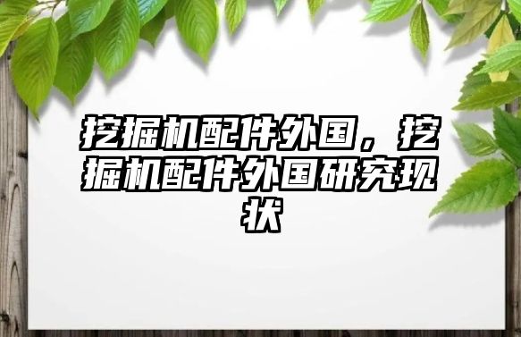 挖掘機配件外國，挖掘機配件外國研究現(xiàn)狀