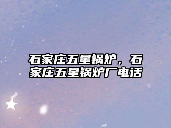 石家莊五星鍋爐，石家莊五星鍋爐廠電話