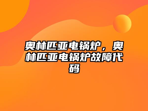 奧林匹亞電鍋爐，奧林匹亞電鍋爐故障代碼