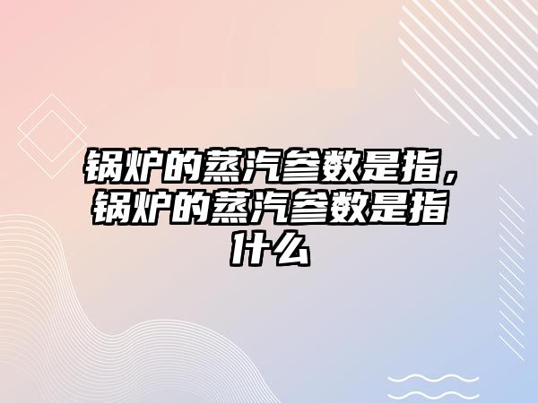 鍋爐的蒸汽參數(shù)是指，鍋爐的蒸汽參數(shù)是指什么