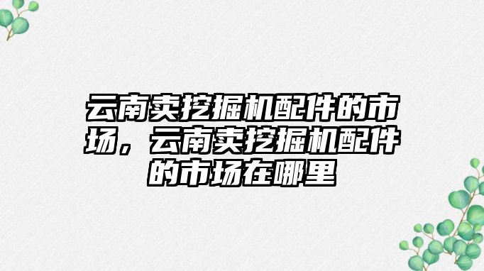 云南賣挖掘機配件的市場，云南賣挖掘機配件的市場在哪里