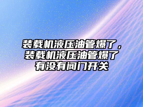 裝載機(jī)液壓油管爆了，裝載機(jī)液壓油管爆了有沒有閥門開關(guān)