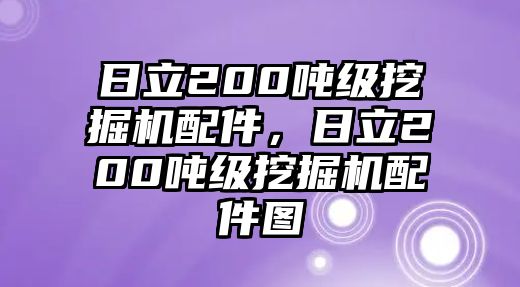 日立200噸級挖掘機配件，日立200噸級挖掘機配件圖