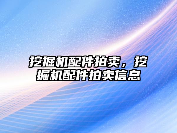 挖掘機配件拍賣，挖掘機配件拍賣信息