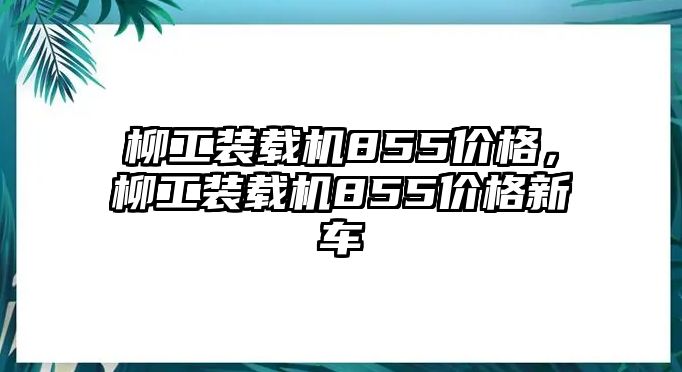 柳工裝載機855價格，柳工裝載機855價格新車