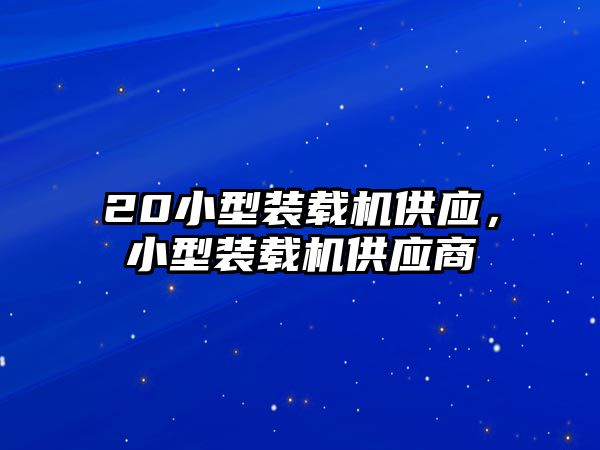 20小型裝載機供應，小型裝載機供應商