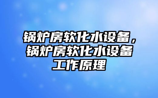 鍋爐房軟化水設(shè)備，鍋爐房軟化水設(shè)備工作原理