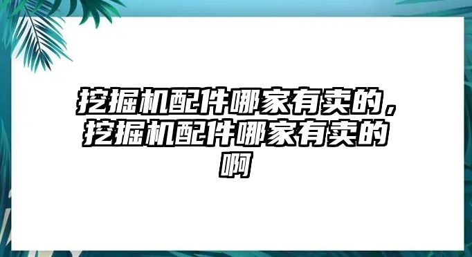 挖掘機(jī)配件哪家有賣的，挖掘機(jī)配件哪家有賣的啊