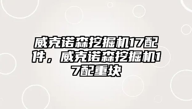 威克諾森挖掘機17配件，威克諾森挖掘機17配重塊