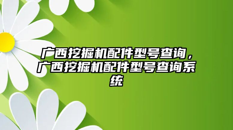 廣西挖掘機(jī)配件型號(hào)查詢，廣西挖掘機(jī)配件型號(hào)查詢系統(tǒng)