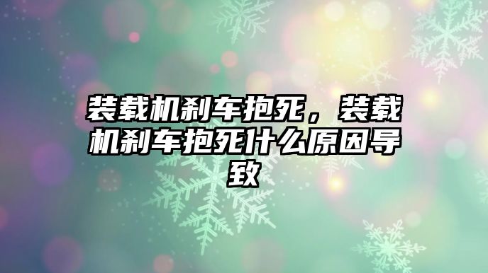 裝載機剎車抱死，裝載機剎車抱死什么原因?qū)е?/>	
								</i>
								<p class=