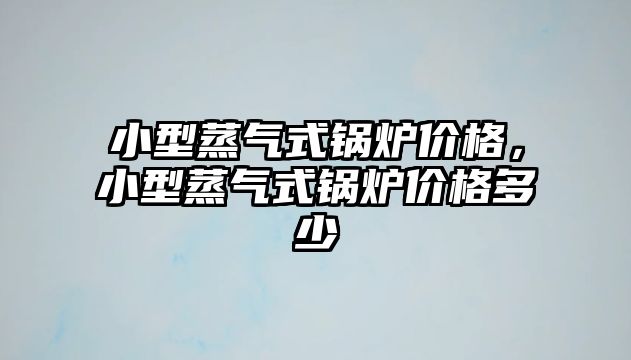 小型蒸氣式鍋爐價格，小型蒸氣式鍋爐價格多少