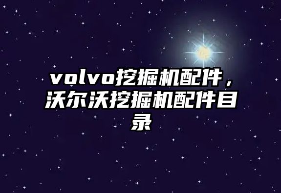 volvo挖掘機配件，沃爾沃挖掘機配件目錄