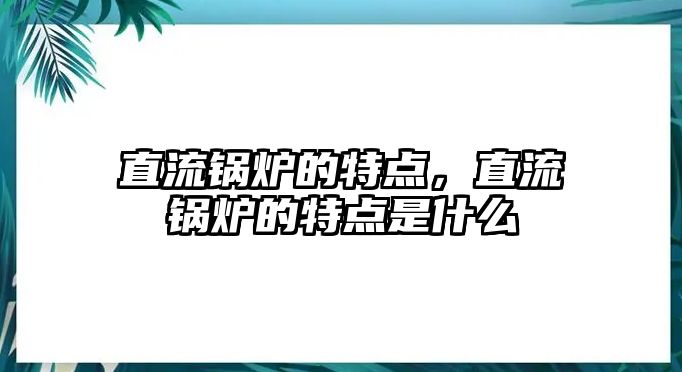 直流鍋爐的特點，直流鍋爐的特點是什么