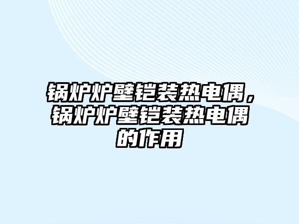 鍋爐爐壁鎧裝熱電偶，鍋爐爐壁鎧裝熱電偶的作用