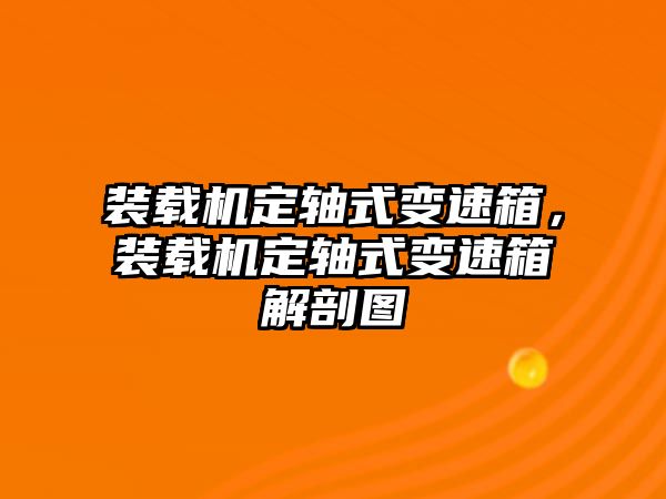 裝載機(jī)定軸式變速箱，裝載機(jī)定軸式變速箱解剖圖