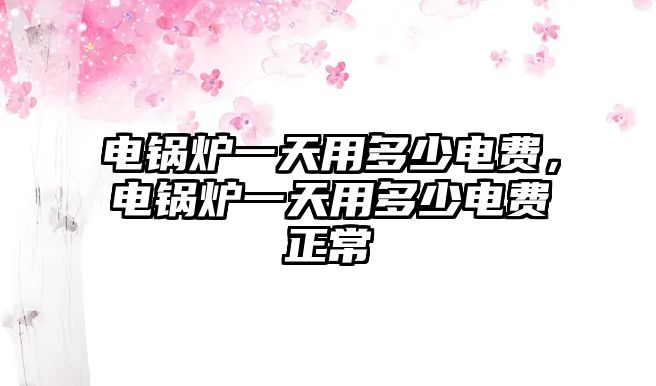 電鍋爐一天用多少電費(fèi)，電鍋爐一天用多少電費(fèi)正常