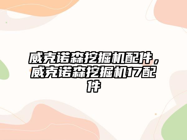 威克諾森挖掘機配件，威克諾森挖掘機17配件