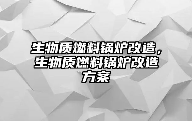 生物質(zhì)燃料鍋爐改造，生物質(zhì)燃料鍋爐改造方案