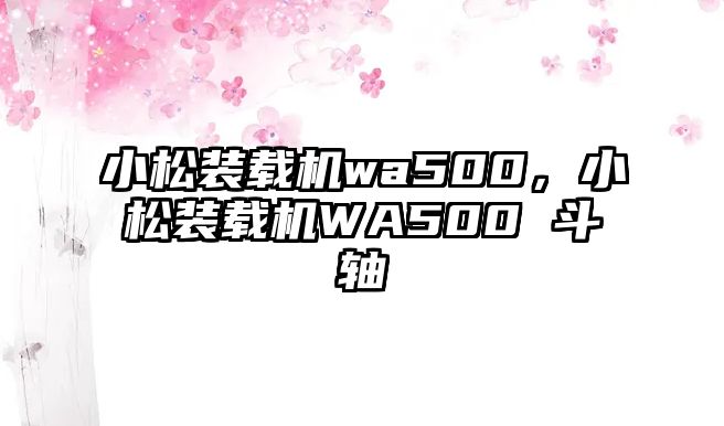 小松裝載機(jī)wa500，小松裝載機(jī)WA500 斗軸