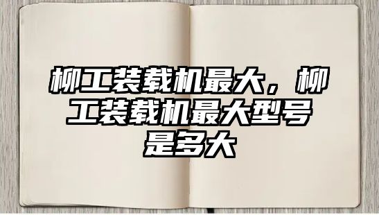 柳工裝載機(jī)最大，柳工裝載機(jī)最大型號(hào)是多大