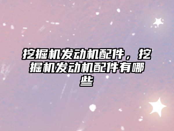 挖掘機發(fā)動機配件，挖掘機發(fā)動機配件有哪些