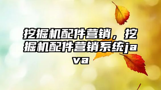 挖掘機(jī)配件營(yíng)銷，挖掘機(jī)配件營(yíng)銷系統(tǒng)java