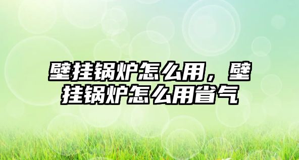 壁掛鍋爐怎么用，壁掛鍋爐怎么用省氣