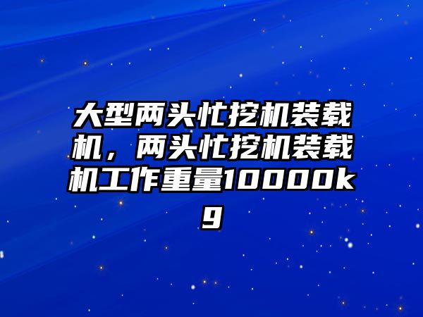 大型兩頭忙挖機裝載機，兩頭忙挖機裝載機工作重量10000kg