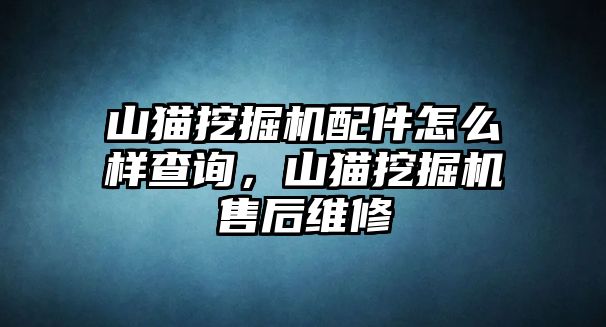 山貓挖掘機配件怎么樣查詢，山貓挖掘機售后維修