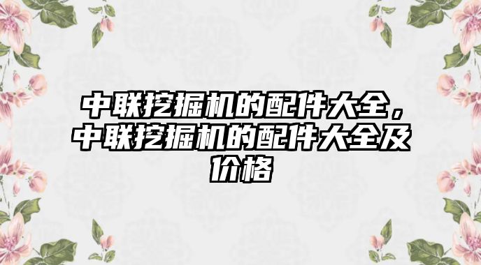 中聯(lián)挖掘機(jī)的配件大全，中聯(lián)挖掘機(jī)的配件大全及價(jià)格