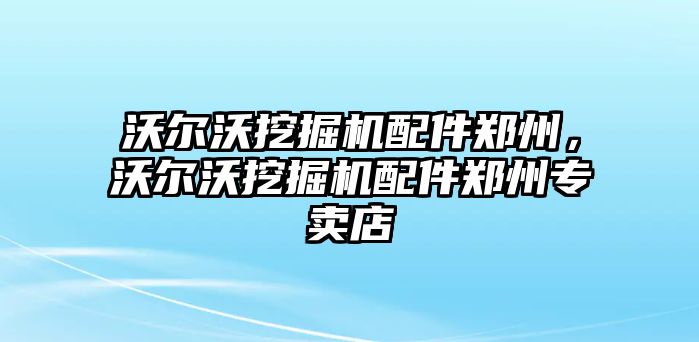 沃爾沃挖掘機配件鄭州，沃爾沃挖掘機配件鄭州專賣店