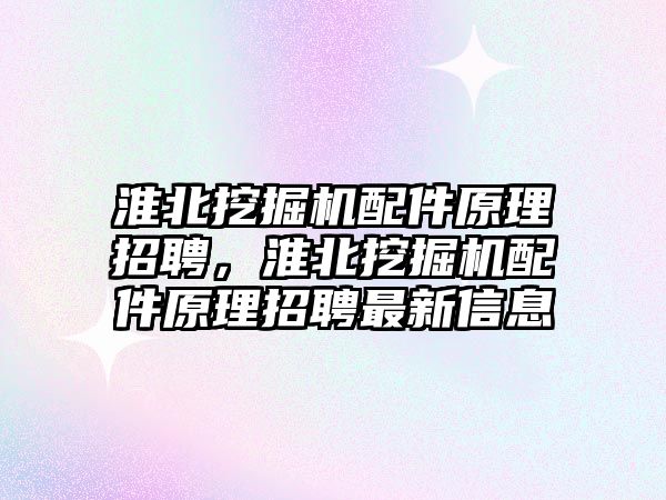 淮北挖掘機配件原理招聘，淮北挖掘機配件原理招聘最新信息