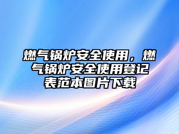 燃?xì)忮仩t安全使用，燃?xì)忮仩t安全使用登記表范本圖片下載