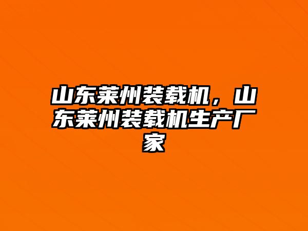 山東萊州裝載機(jī)，山東萊州裝載機(jī)生產(chǎn)廠家