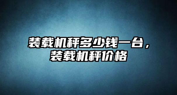 裝載機秤多少錢一臺，裝載機秤價格