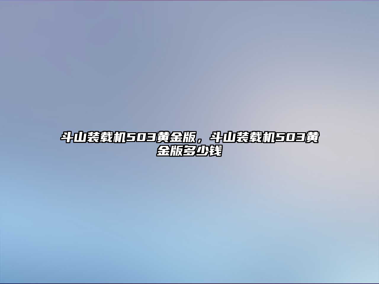 斗山裝載機(jī)503黃金版，斗山裝載機(jī)503黃金版多少錢