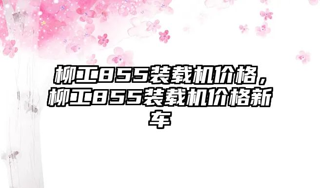 柳工855裝載機價格，柳工855裝載機價格新車