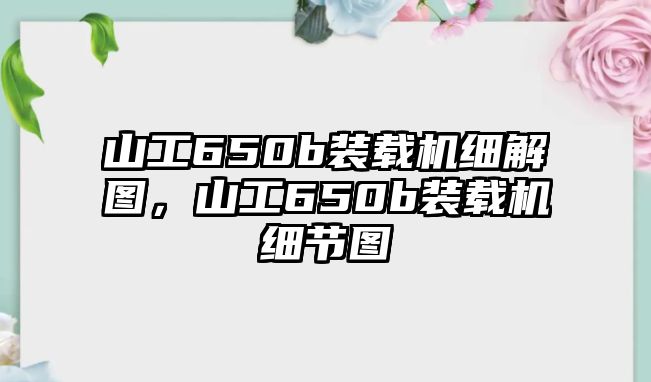 山工650b裝載機細解圖，山工650b裝載機細節(jié)圖