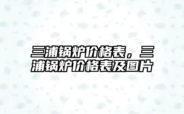 三浦鍋爐價格表，三浦鍋爐價格表及圖片