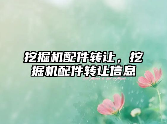 挖掘機配件轉(zhuǎn)讓，挖掘機配件轉(zhuǎn)讓信息