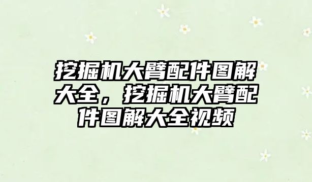 挖掘機大臂配件圖解大全，挖掘機大臂配件圖解大全視頻