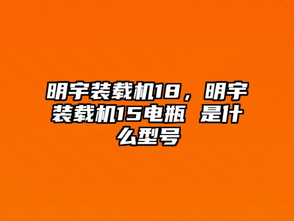 明宇裝載機18，明宇裝載機15電瓶 是什么型號