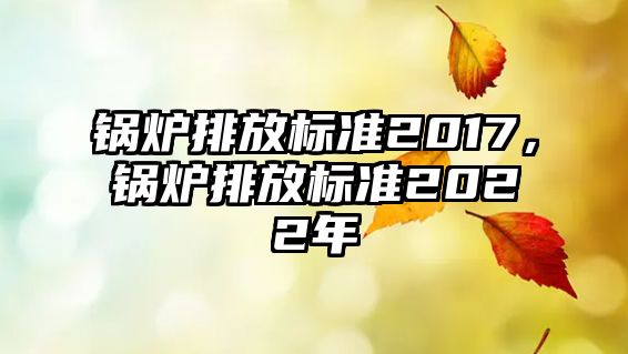 鍋爐排放標準2017，鍋爐排放標準2022年