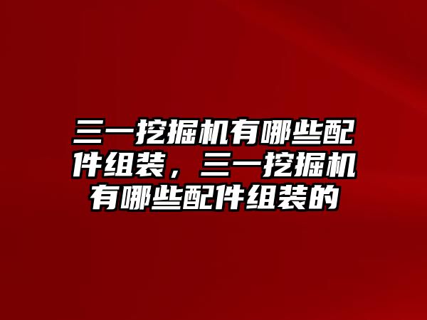 三一挖掘機有哪些配件組裝，三一挖掘機有哪些配件組裝的