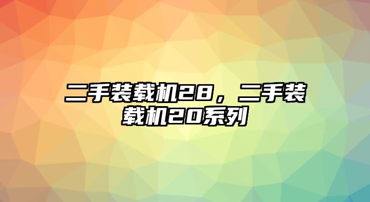 二手裝載機28，二手裝載機20系列